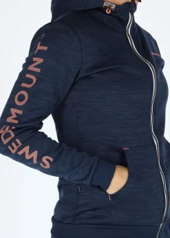 Discount Swedemount Training Logo Zip hood W Navy Melange/Apricot Melange
