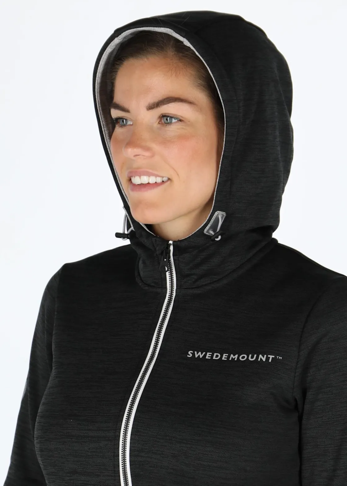New Swedemount Training Logo Zip hood W Charcoal Melange/Lt. Grey Melange