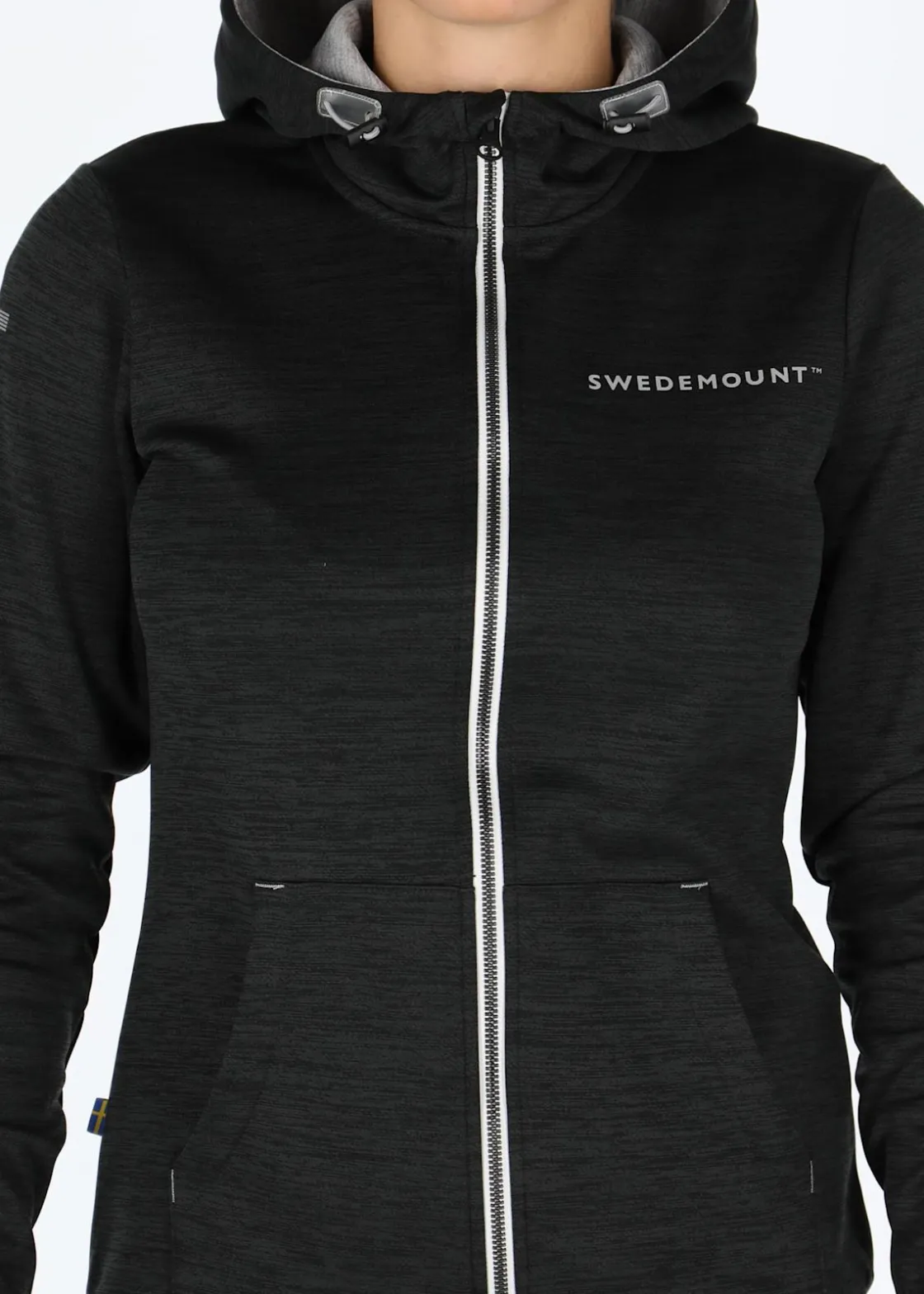 New Swedemount Training Logo Zip hood W Charcoal Melange/Lt. Grey Melange