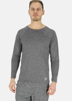 Online X-trail Training L/S Tee Charcoal Melange