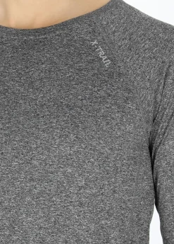 Online X-trail Training L/S Tee Charcoal Melange