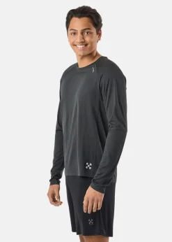 Clearance X-trail Training L/S Tee Black Melange