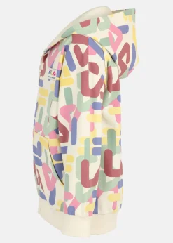 Clearance Fila TRENNEWURTH AOP zip jacket Antique White Letter AOP