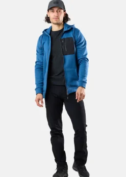 Best Swedemount Trondheim Stretch Full Zip Hood Blue Melange