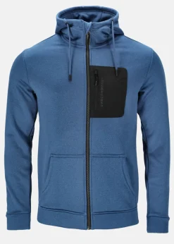 Best Swedemount Trondheim Stretch Full Zip Hood Blue Melange
