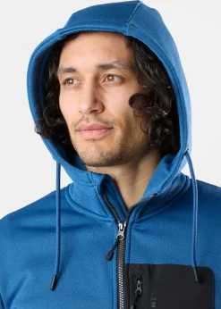 Best Swedemount Trondheim Stretch Full Zip Hood Blue Melange