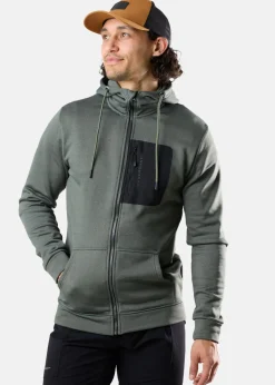 Clearance Swedemount Trondheim Stretch Full Zip Hood Olive Melange