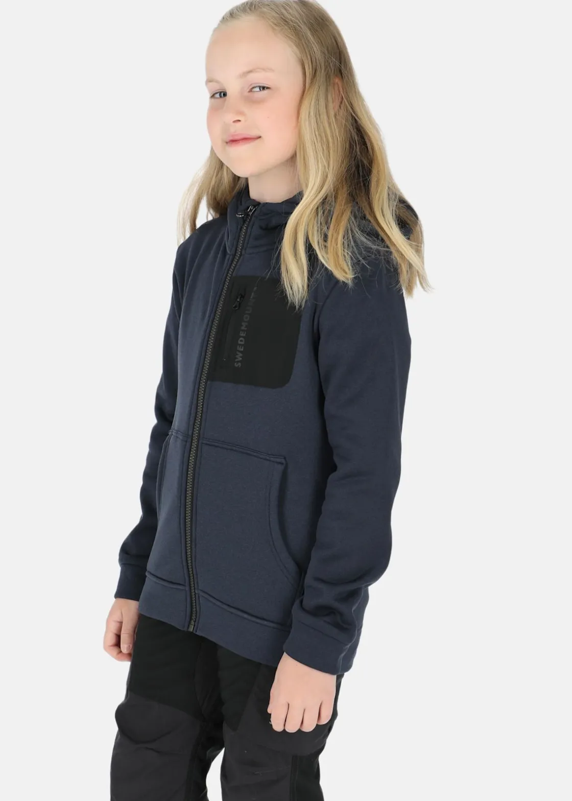 Hot Swedemount Trondheim Stretch Full Zip Hood JR Dk. Navy Melange
