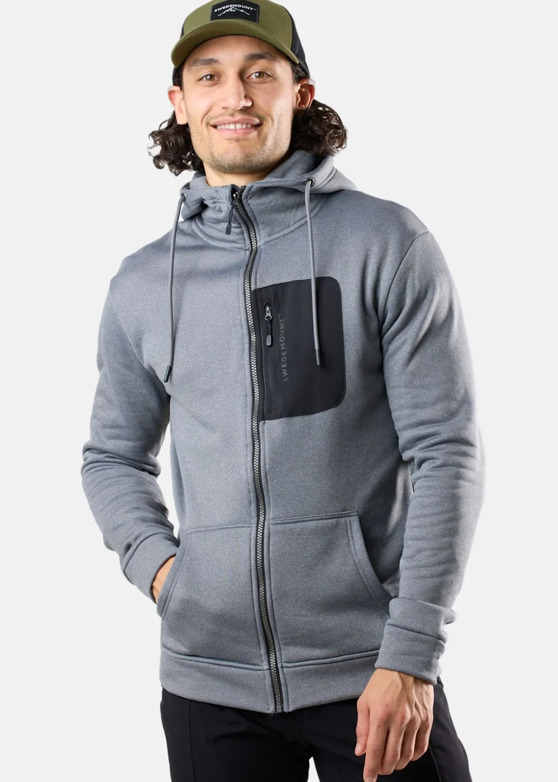 Sale Swedemount Trondheim Stretch Full Zip Hood Charcoal Melange