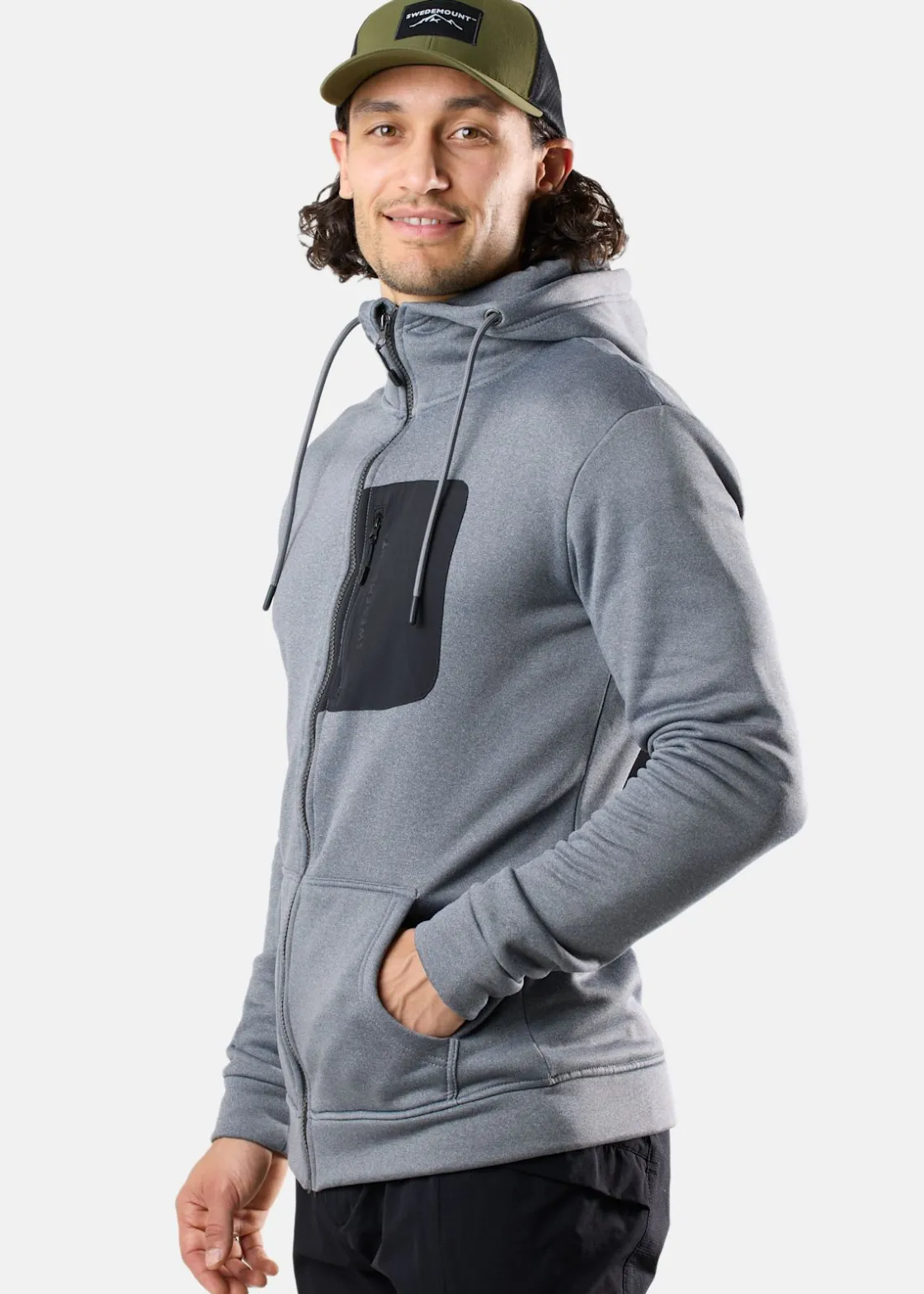 Sale Swedemount Trondheim Stretch Full Zip Hood Charcoal Melange