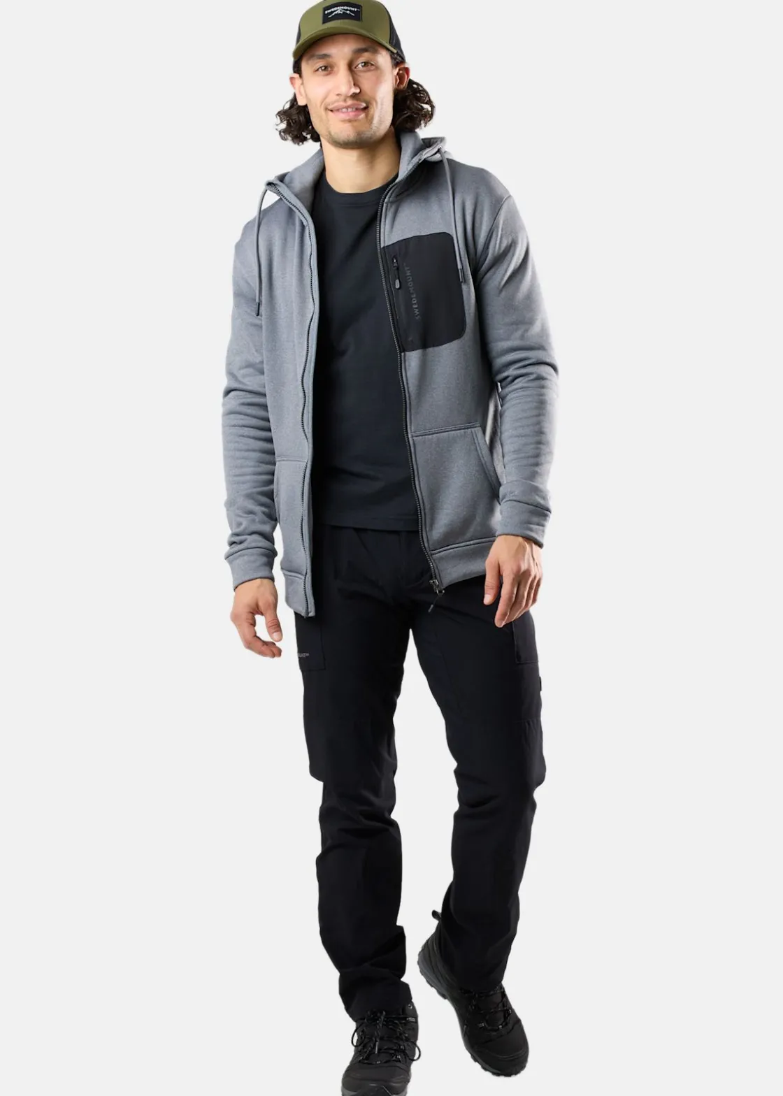 Sale Swedemount Trondheim Stretch Full Zip Hood Charcoal Melange