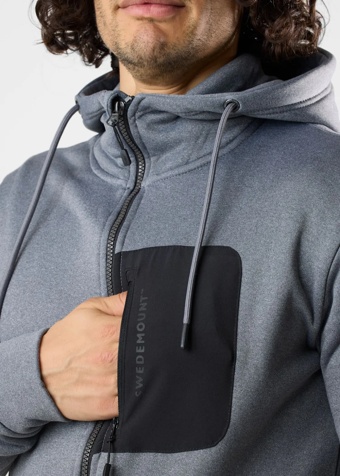 Sale Swedemount Trondheim Stretch Full Zip Hood Charcoal Melange