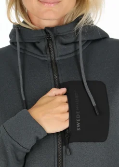 Best Swedemount Trondheim Stretch Full Zip Hood W Black Melange