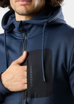 Clearance Swedemount Trondheim Stretch Full Zip Hood Dk. Navy Melange