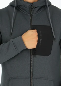 New Swedemount Trondheim Stretch Full Zip Hood Black Melange
