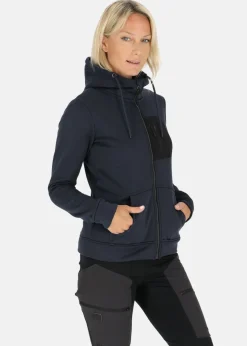 Swedemount Trondheim Stretch Full Zip Hood W Dk. Navy Melange