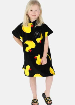 Sale Blount & Pool Tropical Beach Poncho Kids Black Yellow Duck