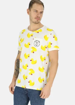 Hot Blount & Pool Tropical Pocket Tee White Yellow Duck