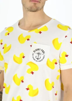 Hot Blount & Pool Tropical Pocket Tee White Yellow Duck
