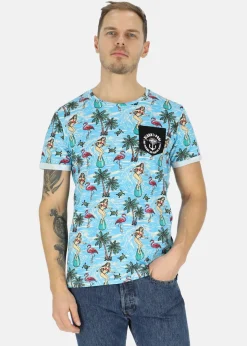 Clearance Blount & Pool Tropical Pocket Tee Surfer Blue