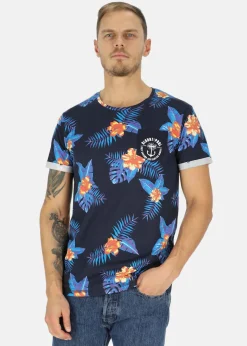 Outlet Blount & Pool Tropical Pocket Tee Navy Orange Flower