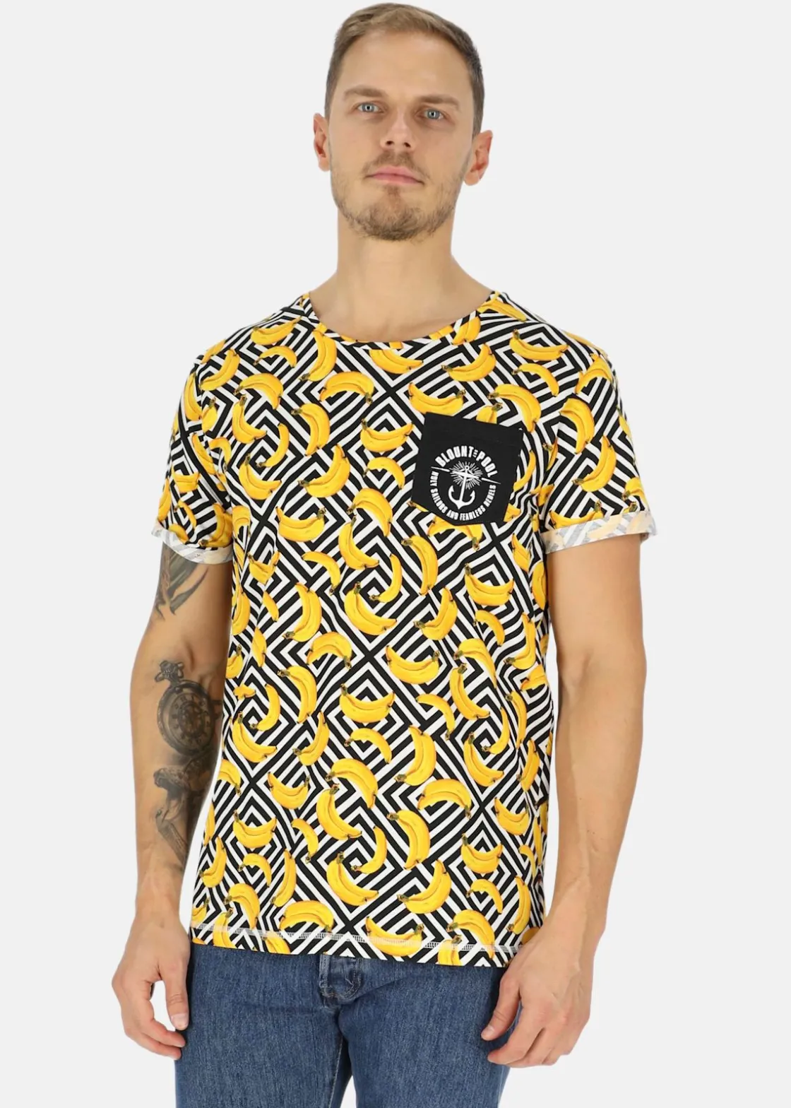 Hot Blount & Pool Tropical Pocket Tee Yellow Graphic Banana