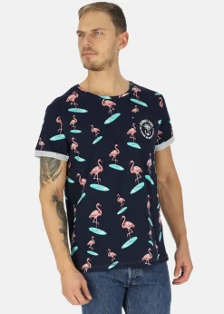 Online Blount & Pool Tropical Pocket Tee Navy Surfing Flamingo