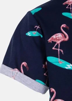 Clearance Blount & Pool Tropical Pocket Tee JR Navy Surfing Flamingo