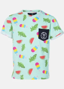 Hot Blount & Pool Tropical Pocket Tee JR Mint Crocodile