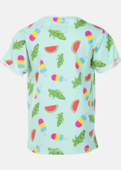 Hot Blount & Pool Tropical Pocket Tee JR Mint Crocodile