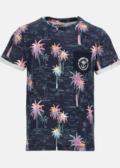 Online Blount & Pool Tropical Pocket Tee JR Navy Sea Palm
