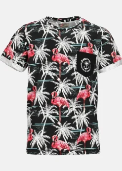 New Blount & Pool Tropical Pocket Tee JR Sunset Flamingo