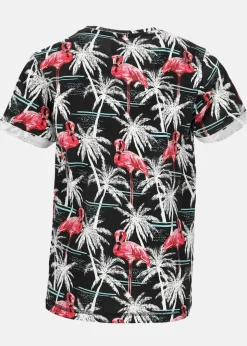 New Blount & Pool Tropical Pocket Tee JR Sunset Flamingo
