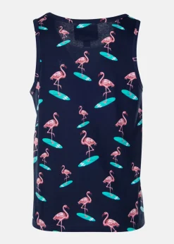 Discount Blount & Pool Tropical Singlet Navy Surfing Flamingo