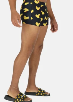 Outlet Blount & Pool Tropical Swim Trunk Black Yellow Duck