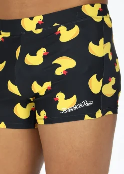 Outlet Blount & Pool Tropical Swim Trunk Black Yellow Duck