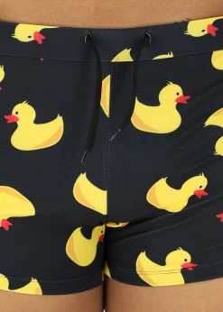 Outlet Blount & Pool Tropical Swim Trunk Black Yellow Duck
