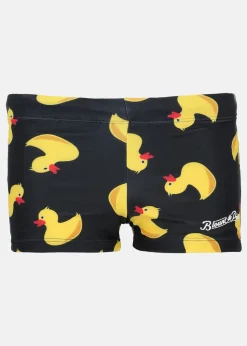 Clearance Blount & Pool Tropical Swim Trunk JR Black Yellow Duck