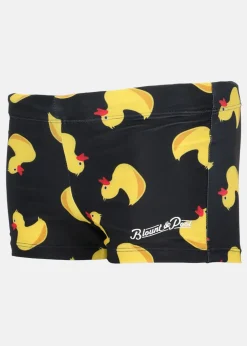 Clearance Blount & Pool Tropical Swim Trunk JR Black Yellow Duck