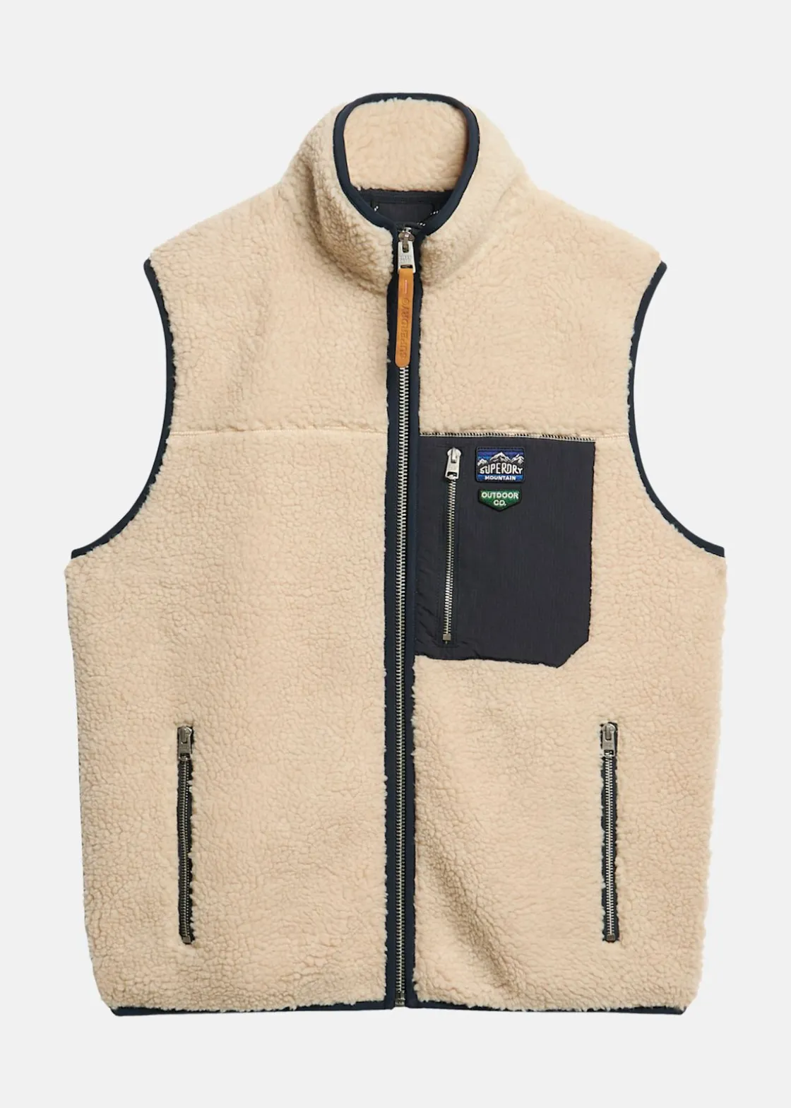 Superdry VINTAGE RETRO FLEECE GILET Oatmeal Beige