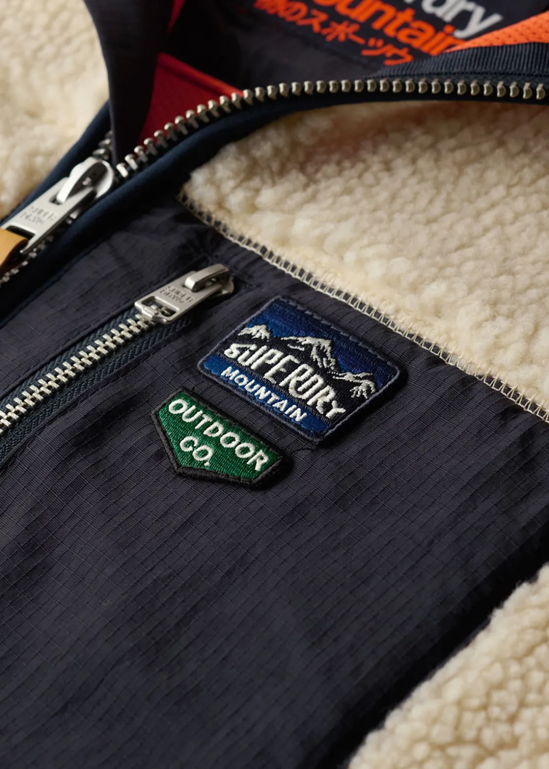 Superdry VINTAGE RETRO FLEECE GILET Oatmeal Beige