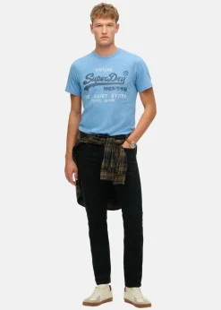 Best Superdry VL CLASSIC RELAXED TEE Fresh Blue Grit