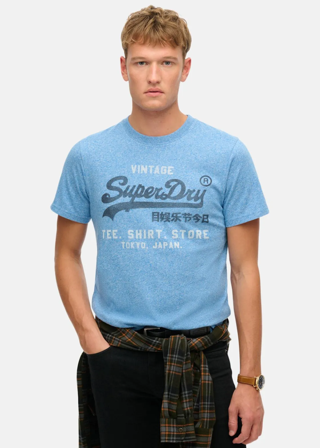 Best Superdry VL CLASSIC RELAXED TEE Fresh Blue Grit