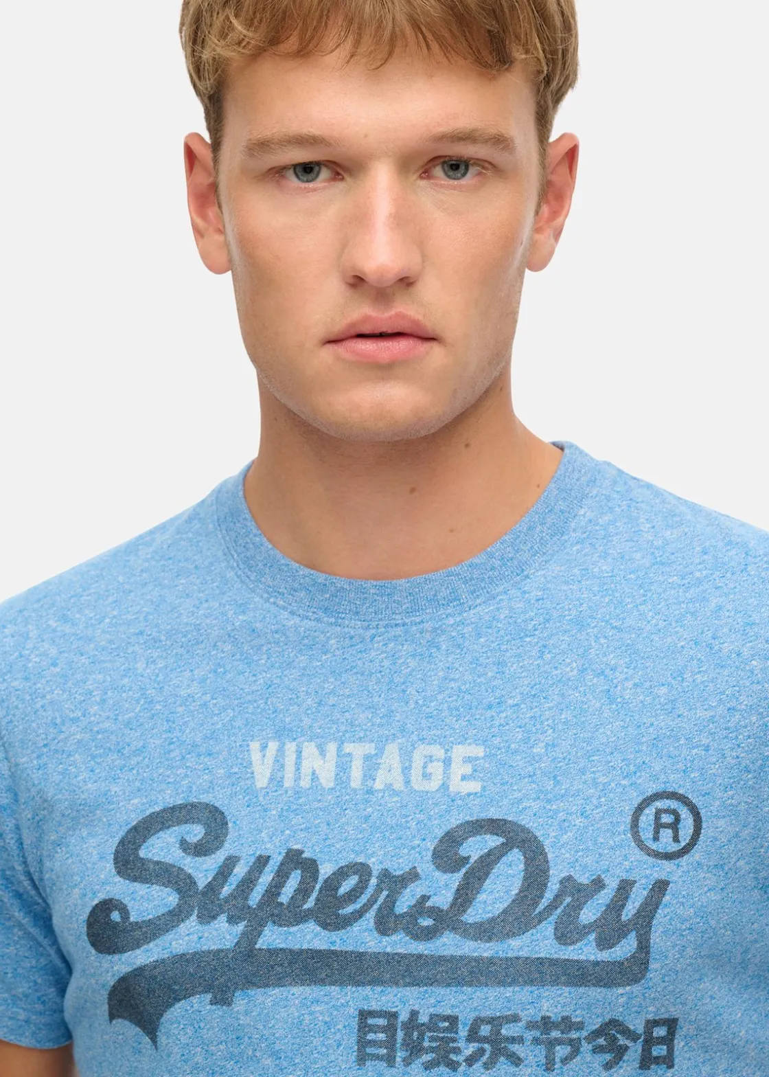 Best Superdry VL CLASSIC RELAXED TEE Fresh Blue Grit