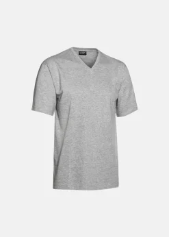 New Clique V-NECK T-SHIRT GREY MELANGE