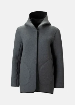 Outlet Huski Wear W ASL Reversible Cardigan Grey Melange