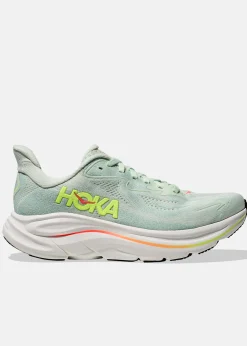 Sale Hoka W CLIFTON 10 WIDE SEA GLASS / NEON FLAME