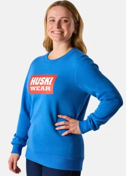 Online Huski Wear W Logo Crew Azure Blue
