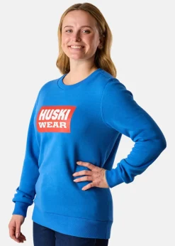 Online Huski Wear W Logo Crew Azure Blue
