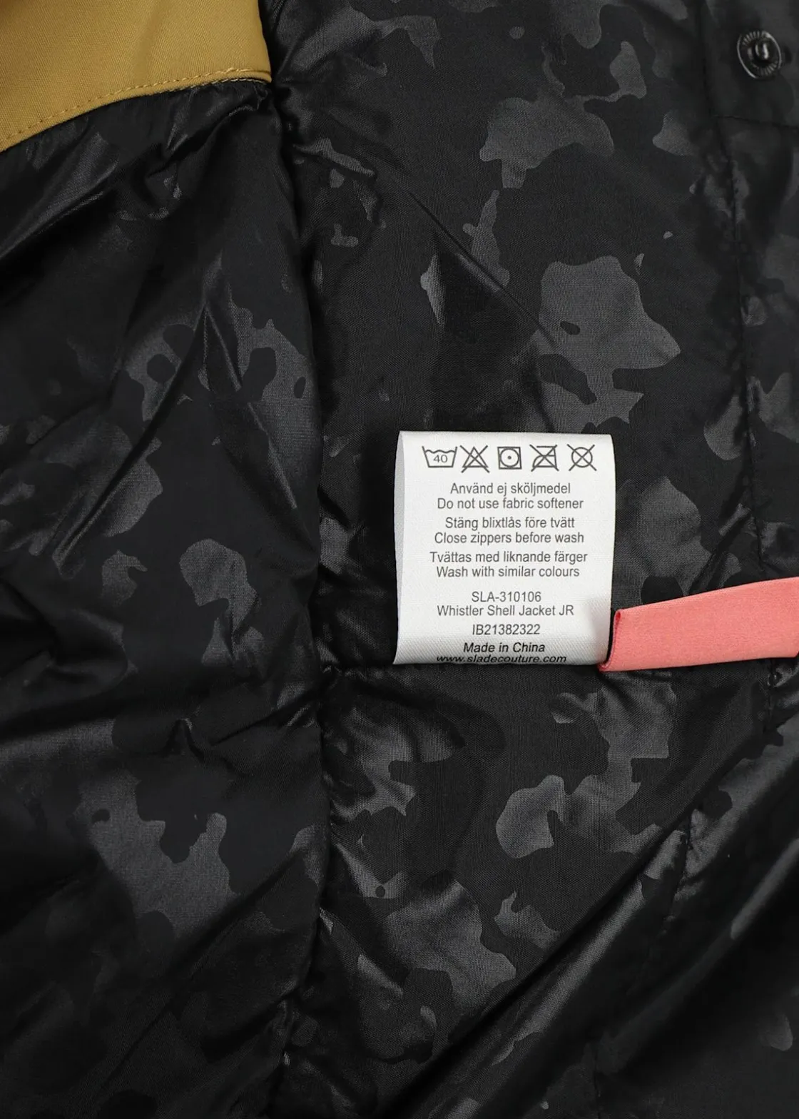 New Slade Whistler Shell Jacket JR Khaki